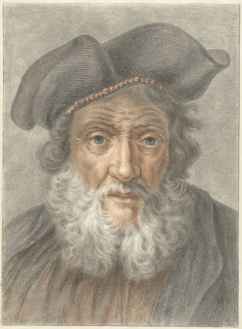 Gammel mand med hat af Abraham Delfos