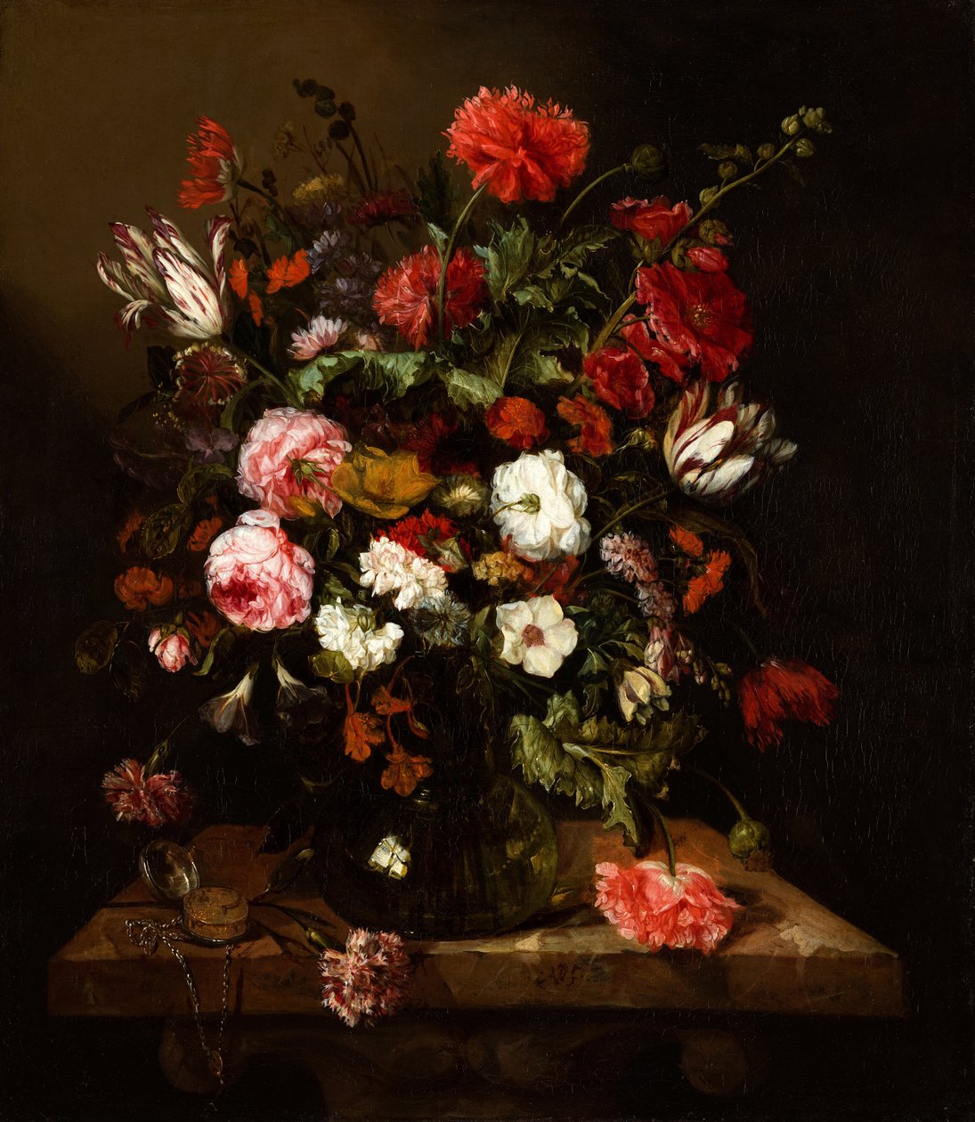 Stilleben med blomster af Abraham Hendricksz van Beyeren