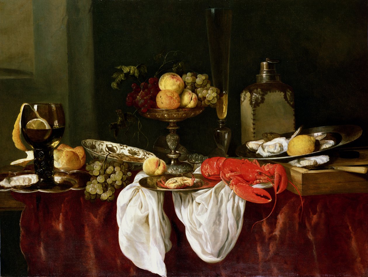 Stilleben med hummer af Abraham Hendricksz van Beyeren