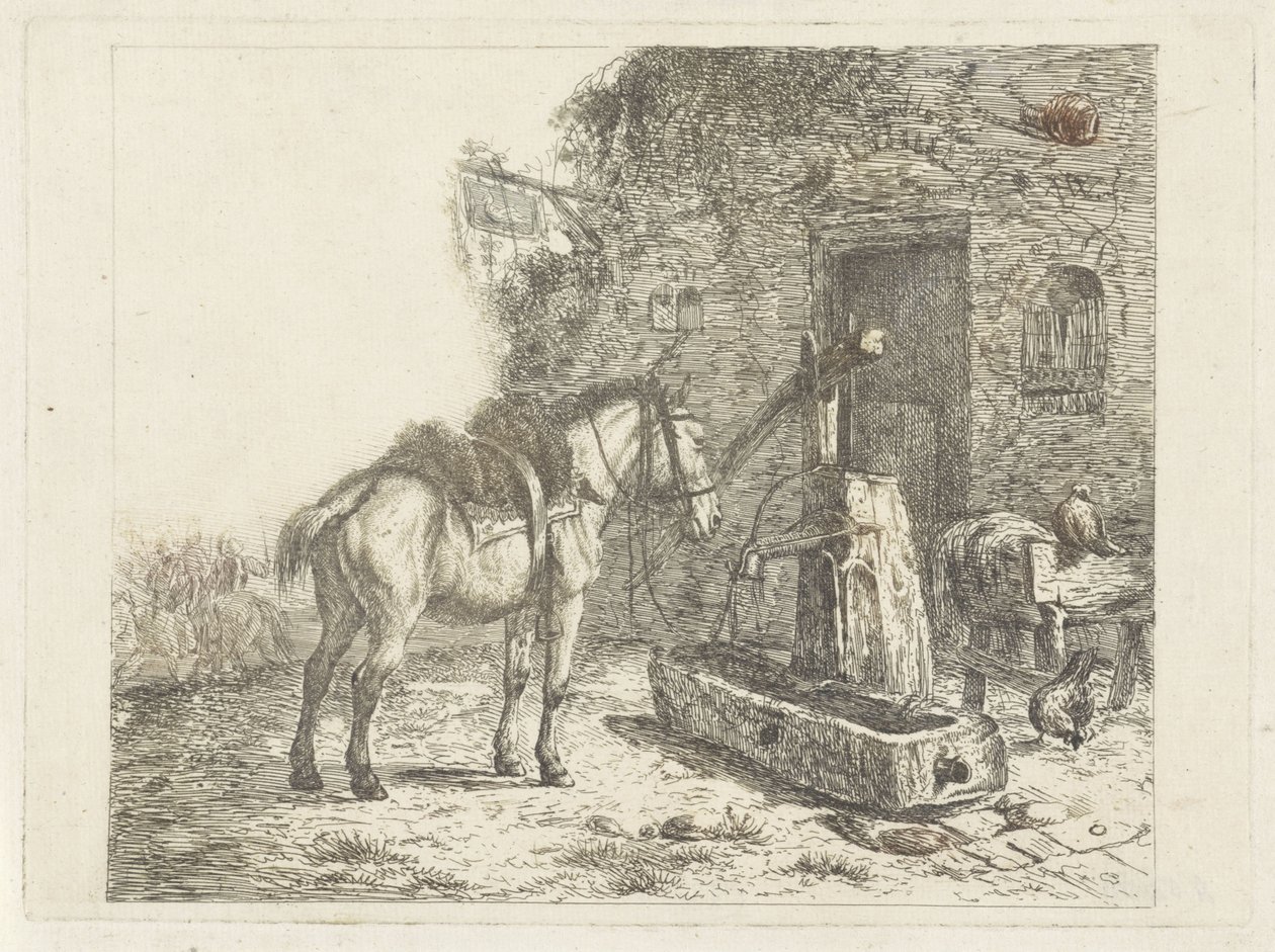 Hest foran en kro af Abraham Hendrik Winter