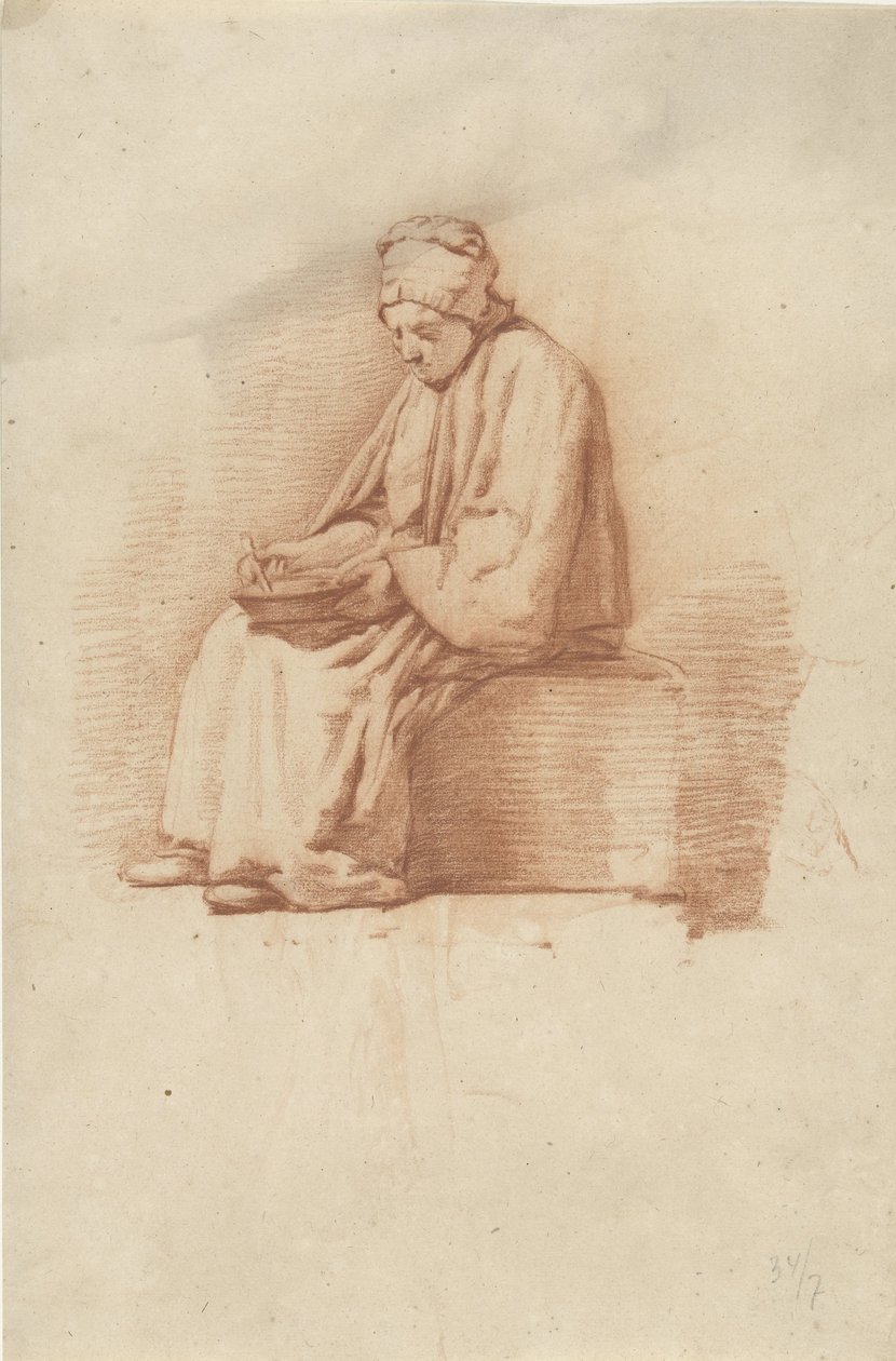 siddende kvinde af Abraham Johannes Ruytenschildt