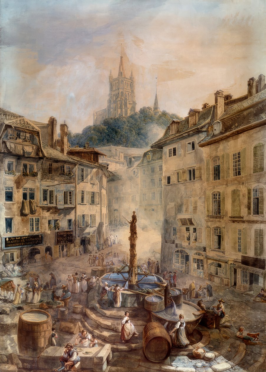 Place de la Palud af Abraham Louis Rodolphe Ducros