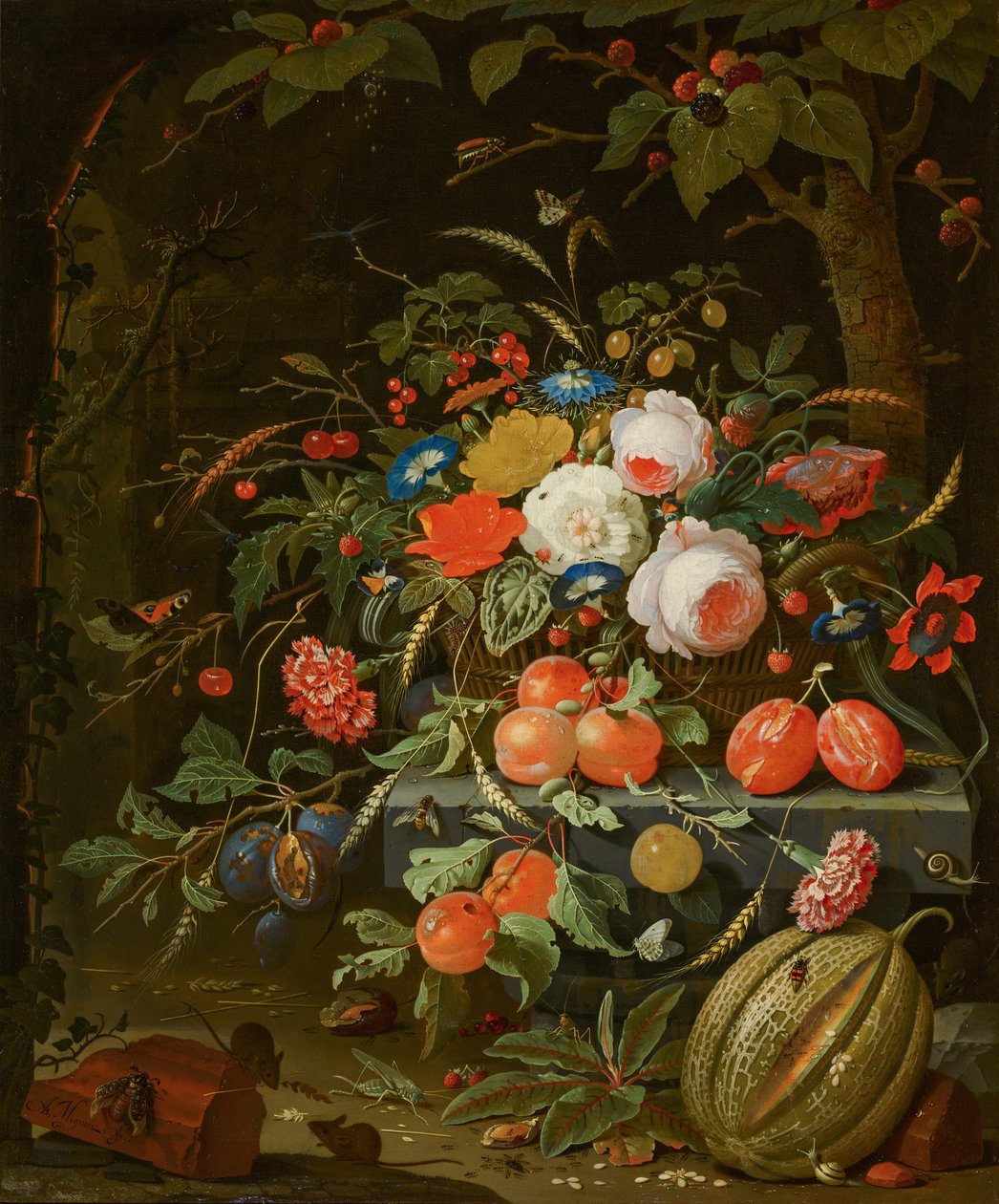 Blomster og Frugt af Abraham Mignon