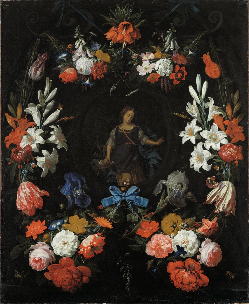 Garland of Flowers, ca 1675 af Abraham Mignon