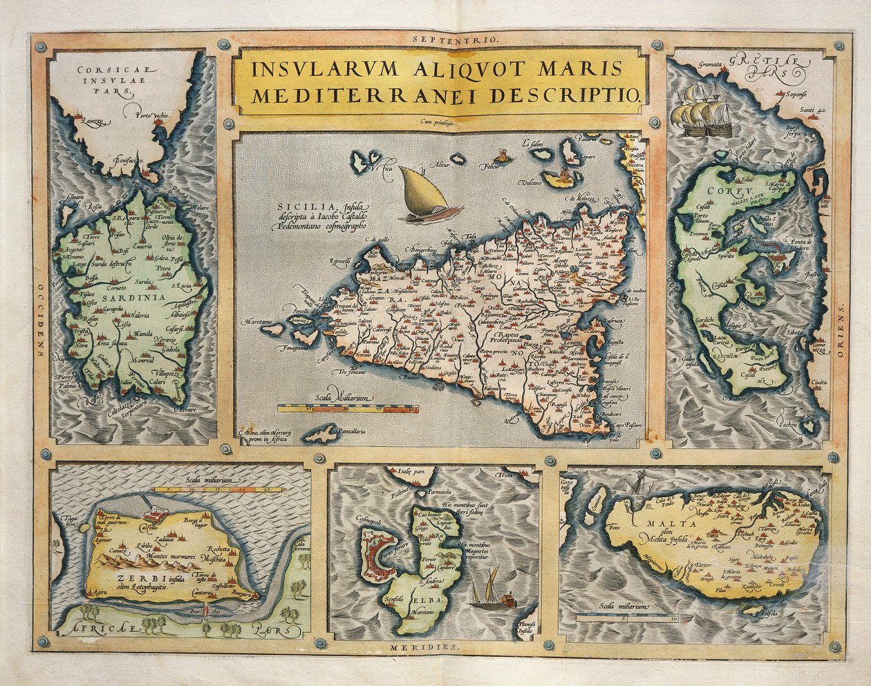 Kort over Middelhavets øer af Abraham Ortelius