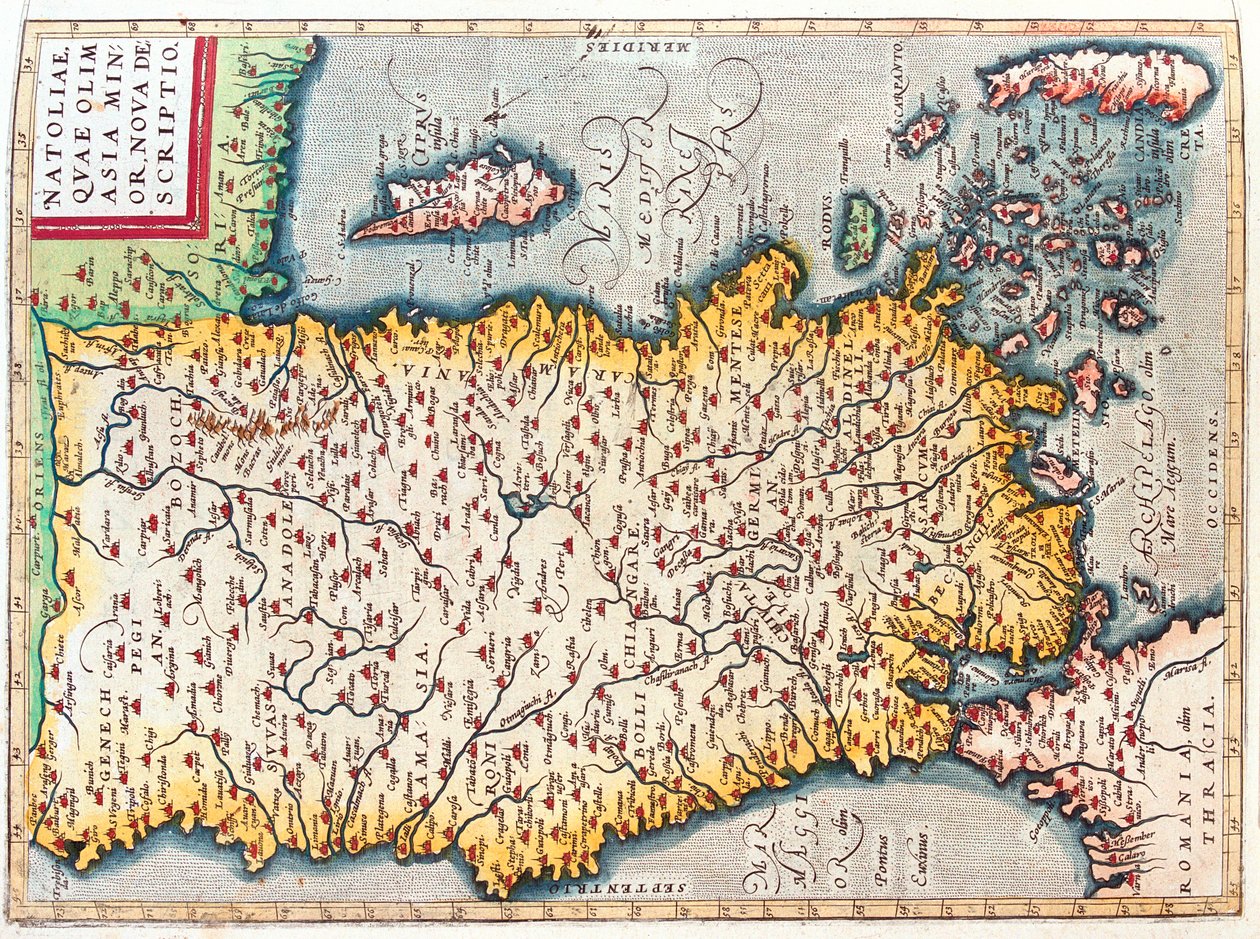 Tyrkiet, Cypern af Abraham Ortelius