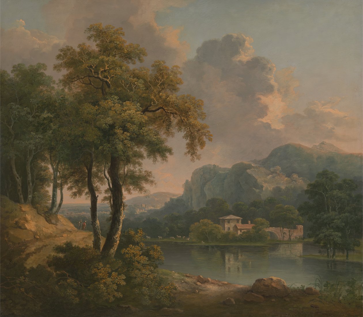 Skovklædt kuperet landskab, 1785. af Abraham Pether