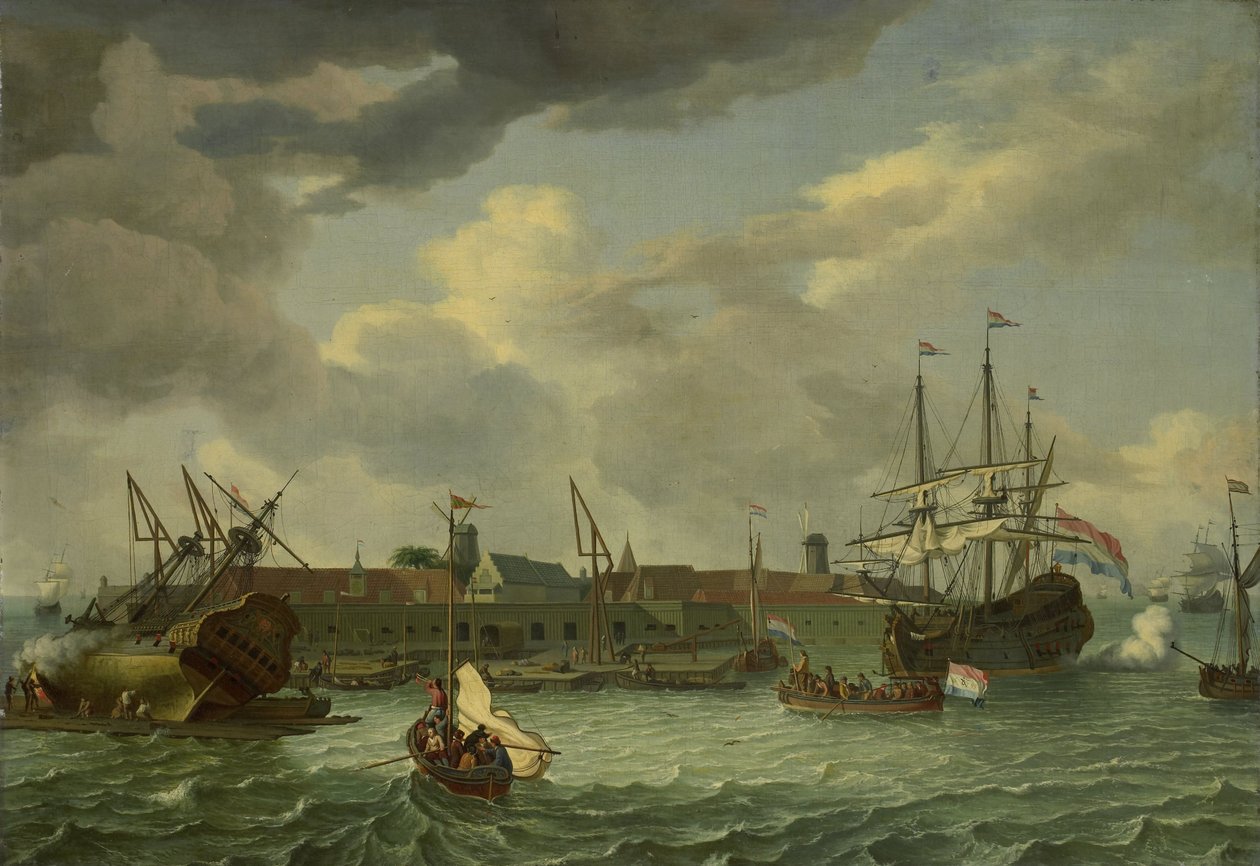 Øen Onrust nær Batavia af Abraham Storck