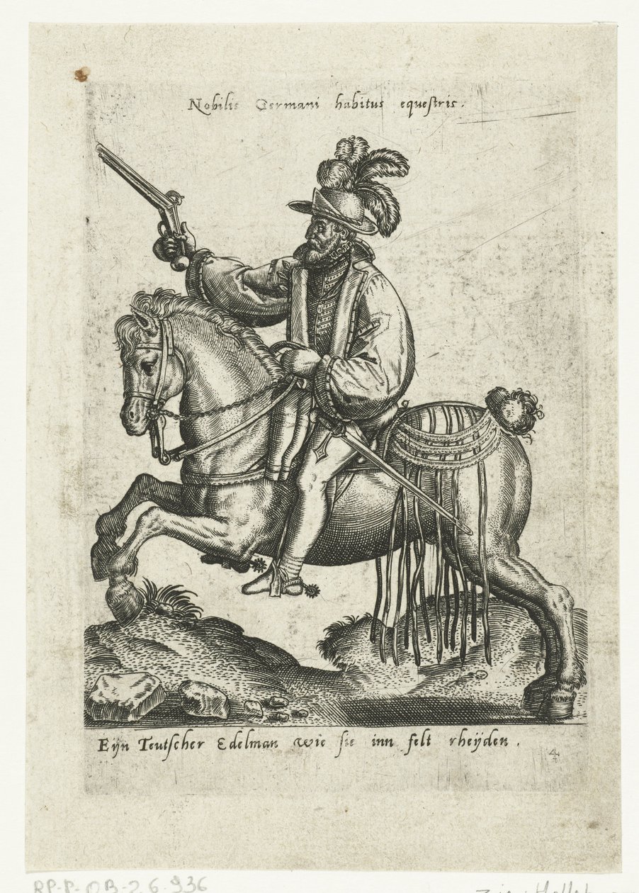 Tysk rytter med pistol af Abraham de Bruyn (attributed to)