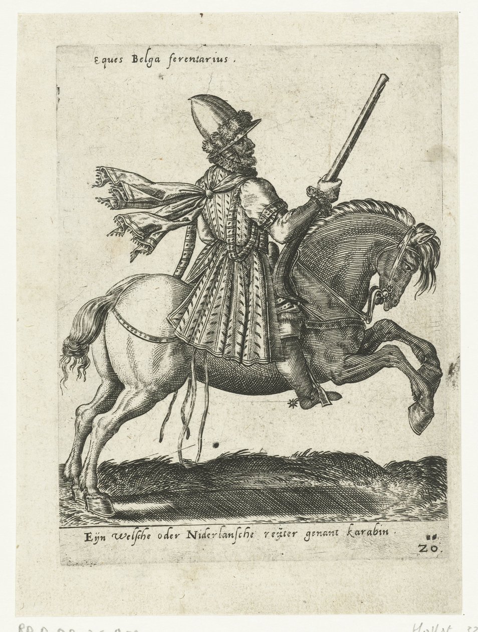 Hollandsk rytter med karabin af Abraham de Bruyn (attributed to)