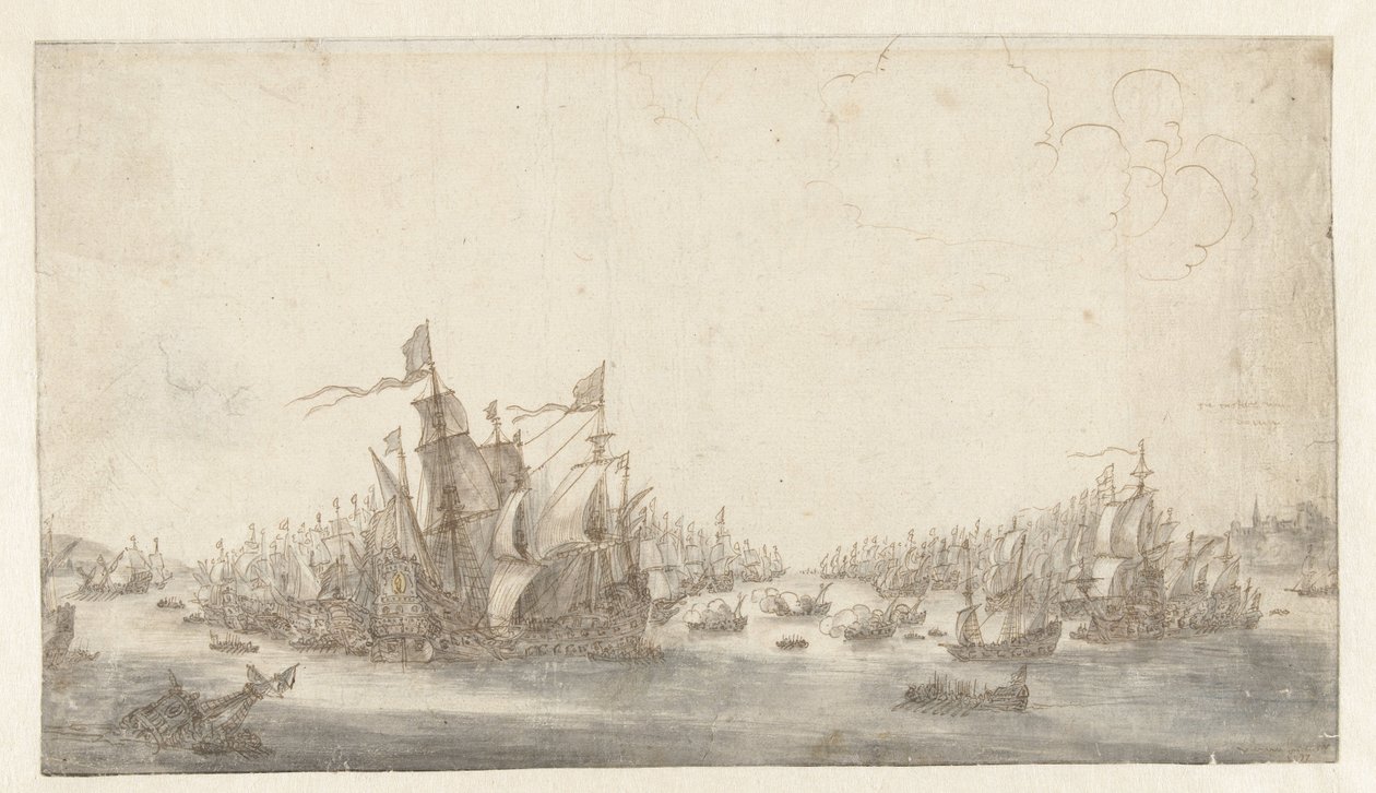 Søslaget ved Duins af Abraham de Verwer