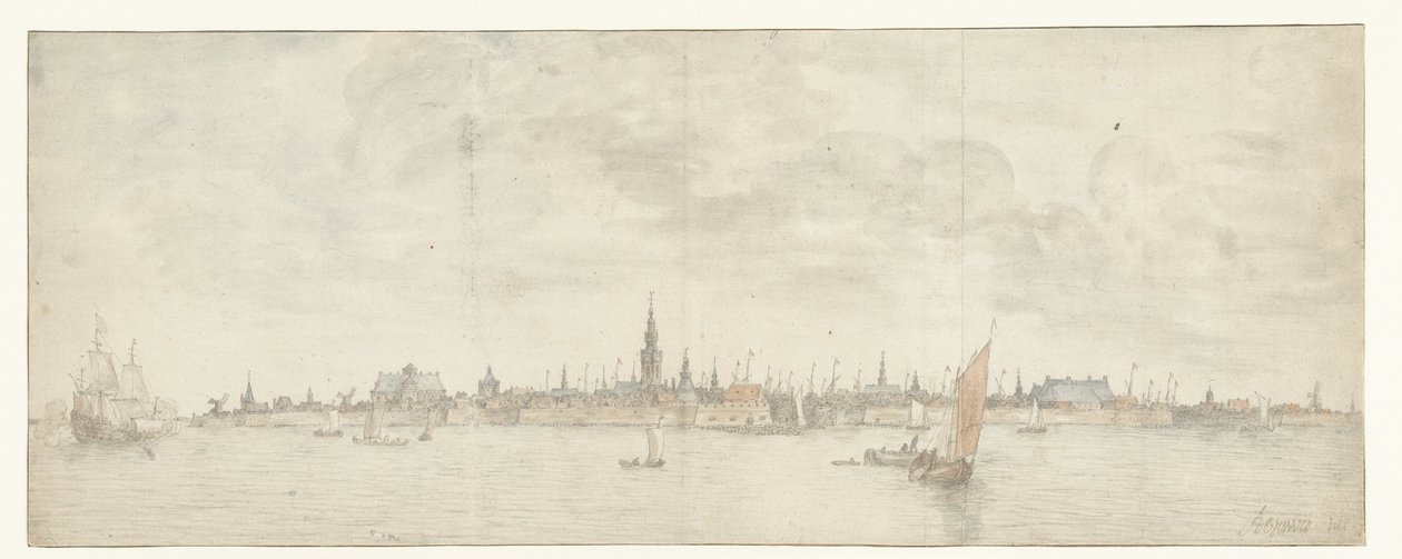 Udsigt over Vlissingen af Abraham de Verwer