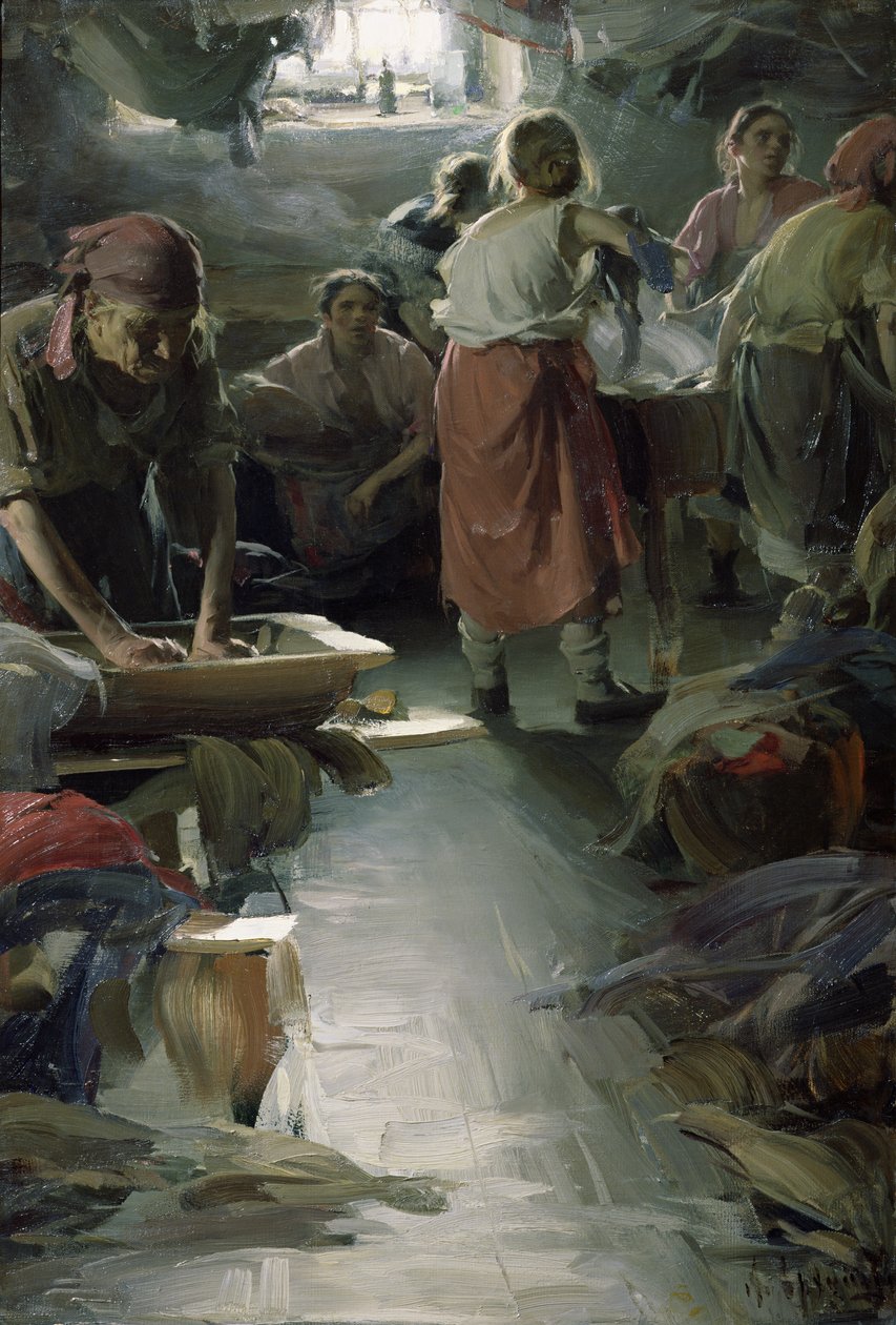 Vasketøjer, 1901 af Abram Efimovich Arkhipov