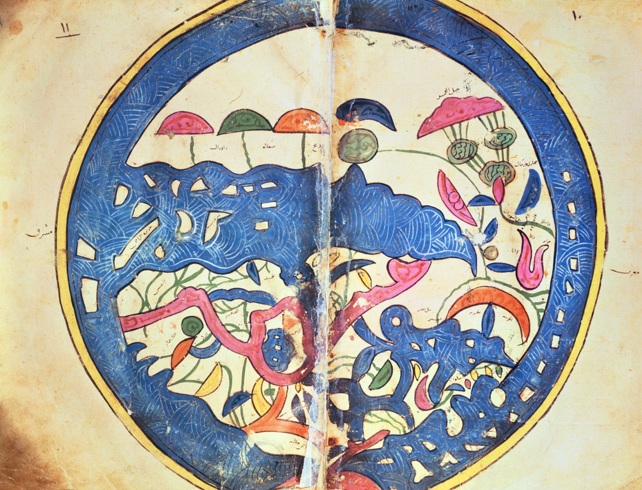 Kort over Egypten, 1348 af Abu Muhammad Al Idrisi or Edrisi