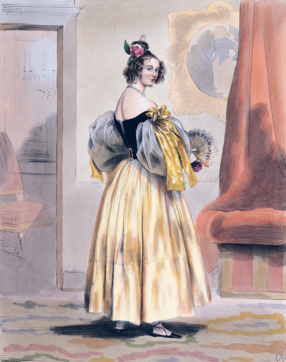 Midnat, 1830-48 af Achille Devéria