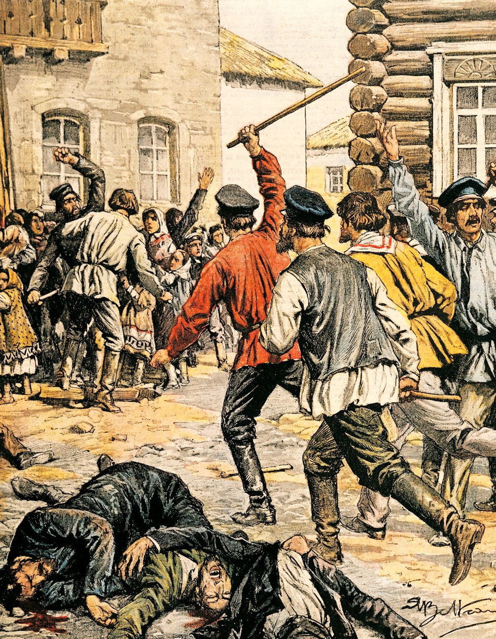Scene for antisemitisme i Rusland af Achille Beltrame