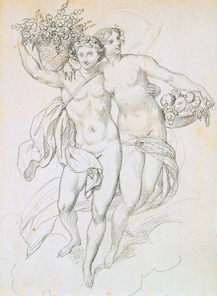 Psyke og Amor, c1820-1857 af Achille Devéria