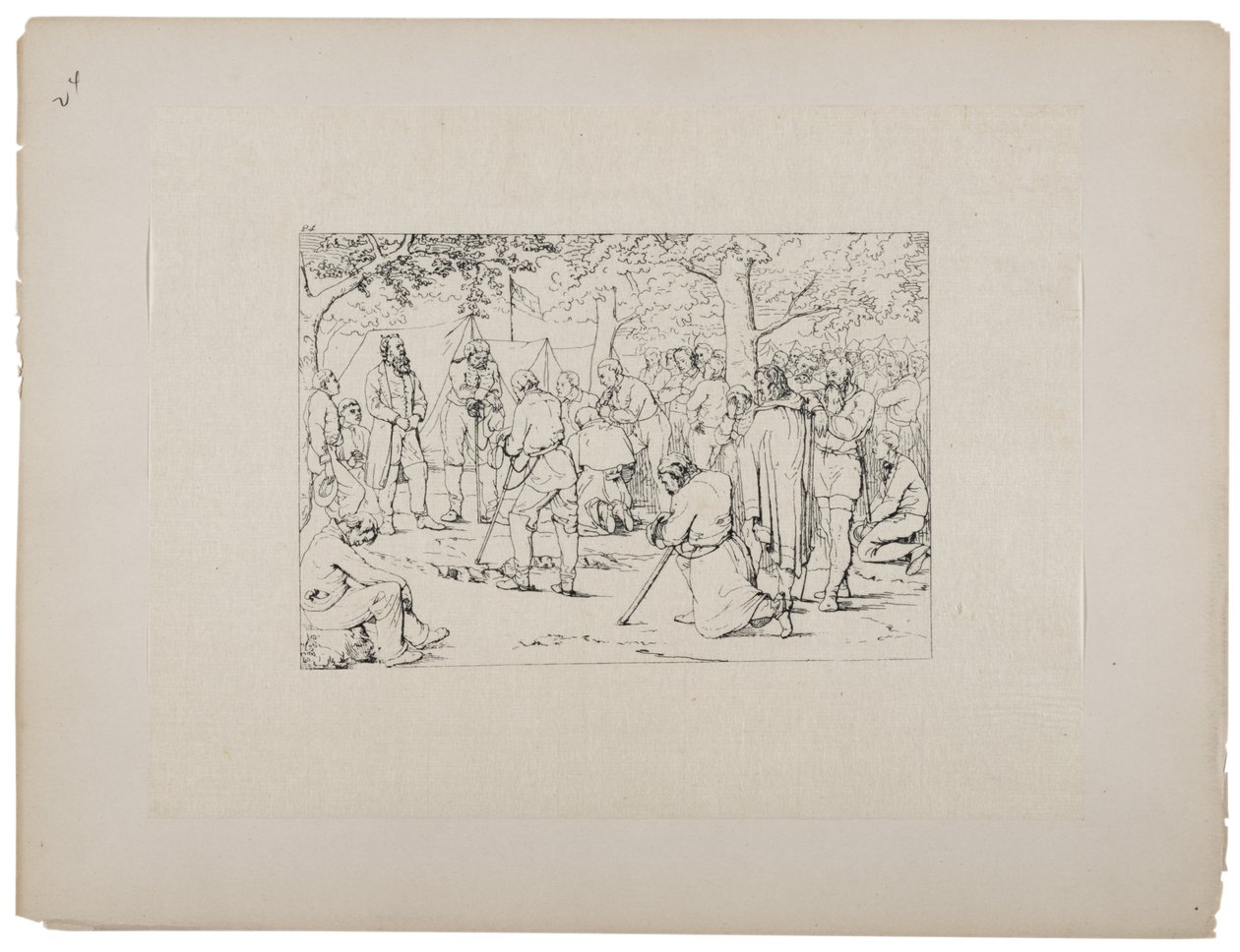 Bøn i Stonewall Jacksons telt, ca. 1880-90 af Adalbert John Volck