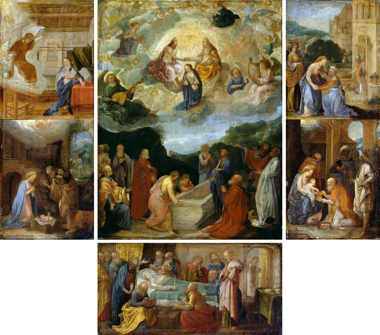 Husalter med seks scener fra Jomfru Marias liv af Adam Elsheimer
