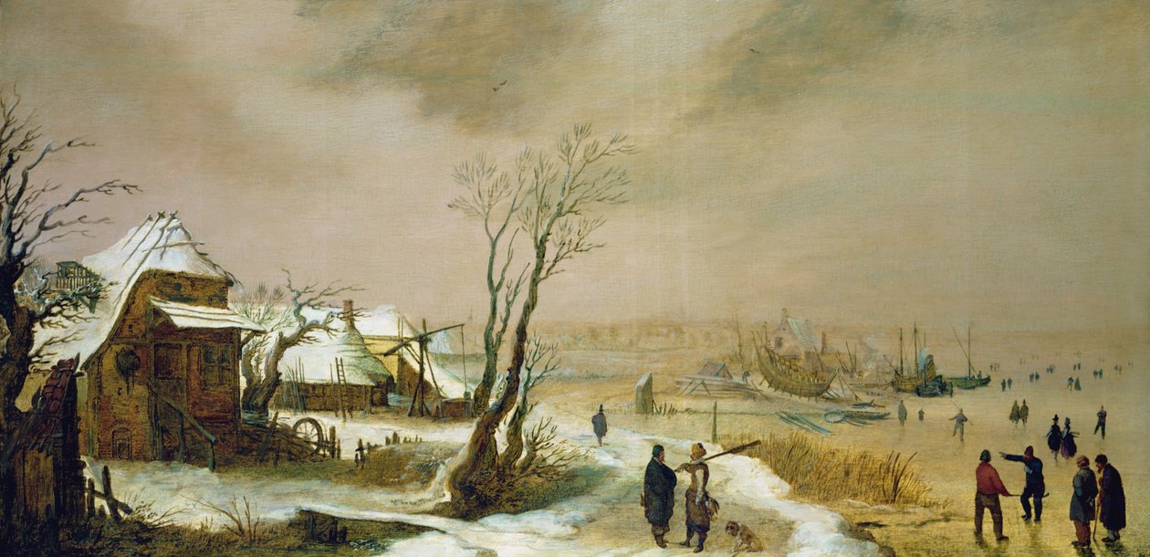 Vinterlandskab, ca. 1611-46 (maleri) af Adam van Breen