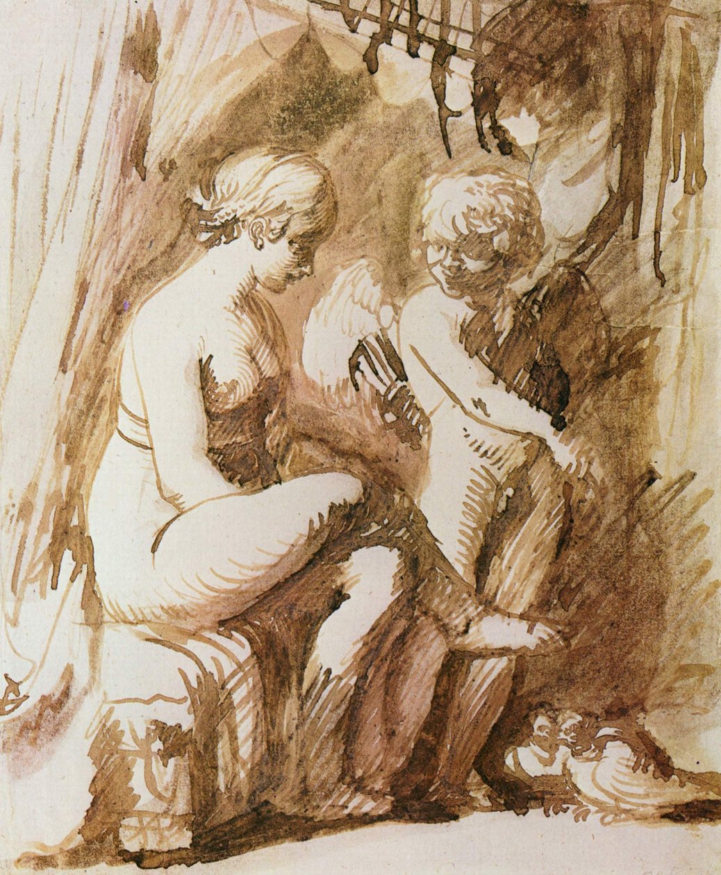 Venus og Amor af Adam Elsheimer