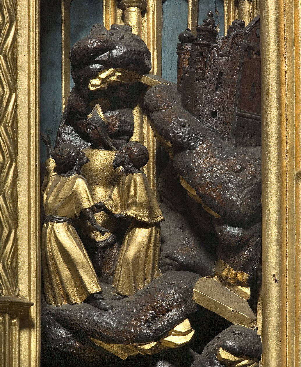 Tilbedelse af Magi, detalje af Adam Kraft