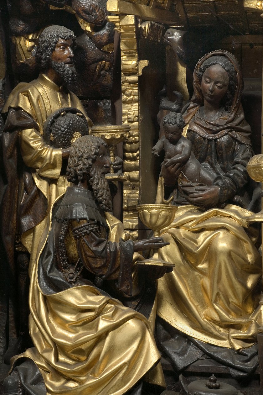Tilbedelse af Magi, detalje af Adam Kraft