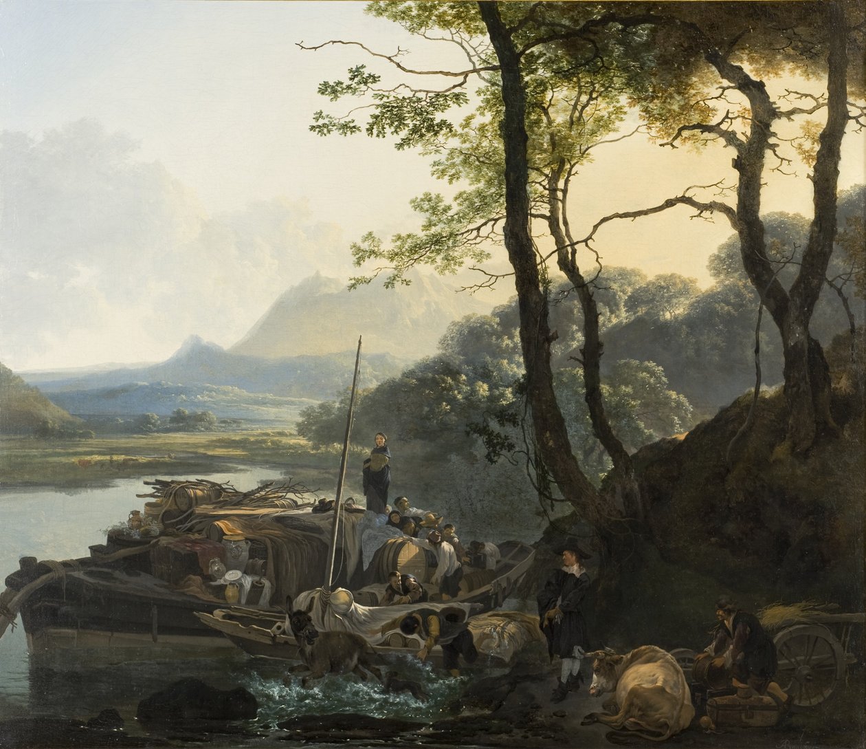 Færgebåden, ca. 1657 af Adam Pynacker