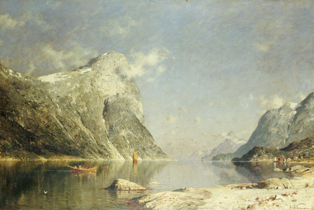 En Fjordscene af Adelsteen Normann