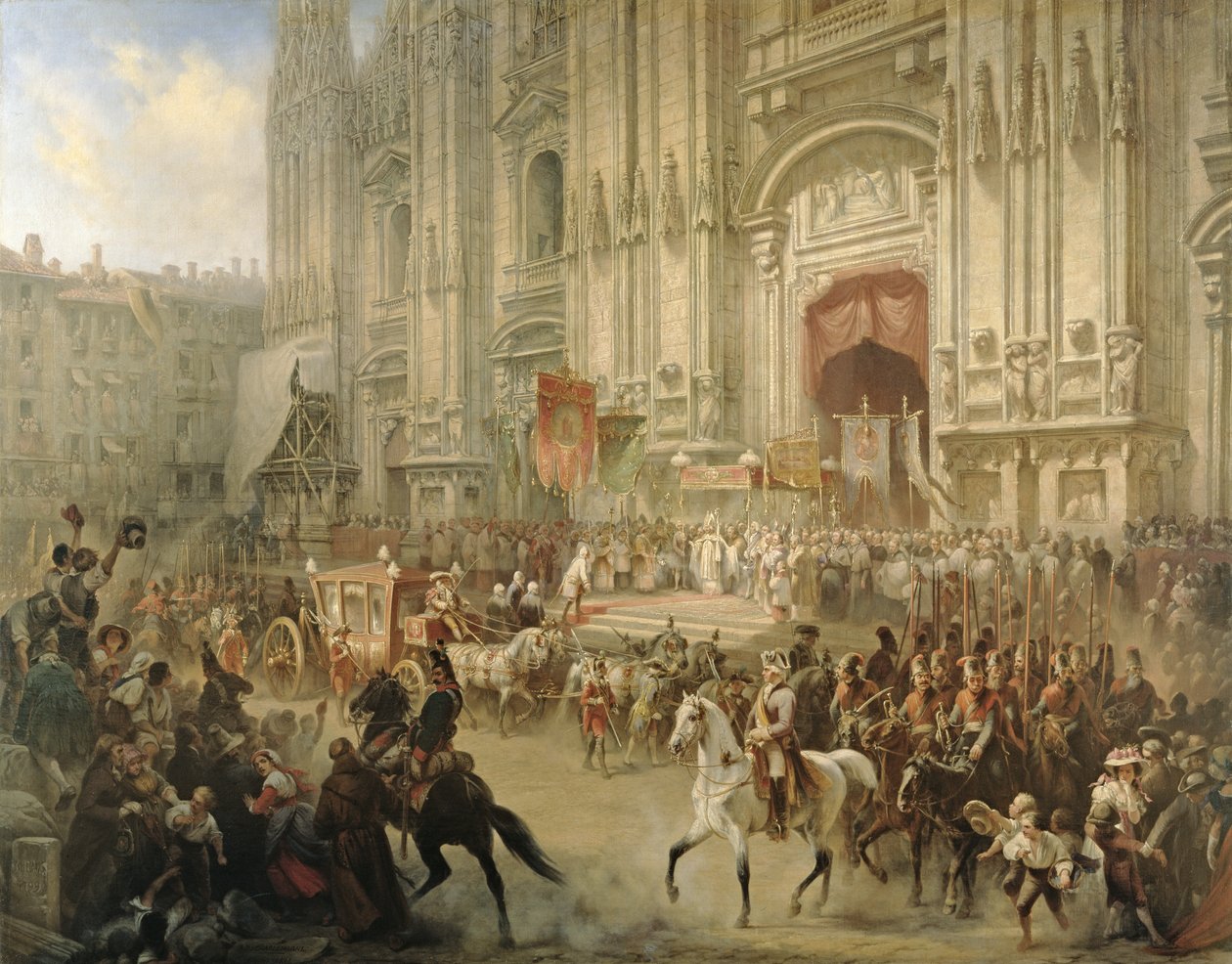 Ceremoniel modtagelse af feltmarskal Alexander Suvorov i Milano i april 1799, ca. 1850 af Adolf Jossifowitsch Charlemagne