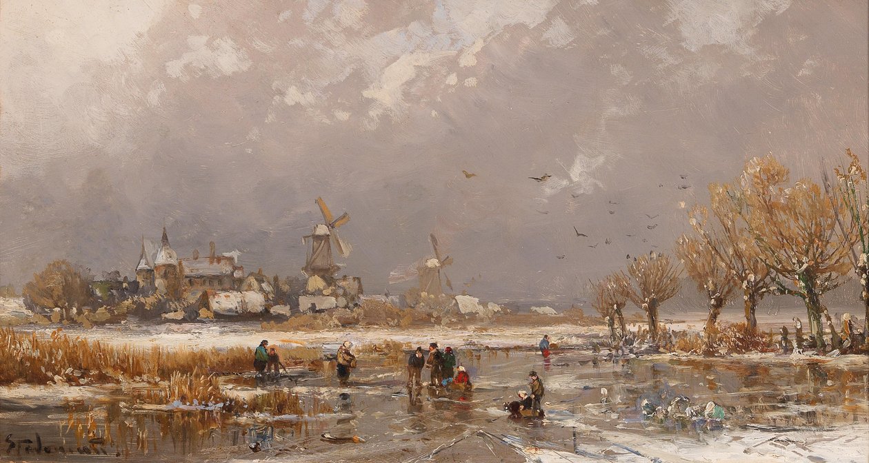 Vinterglæder på isen af Adolf Stademann