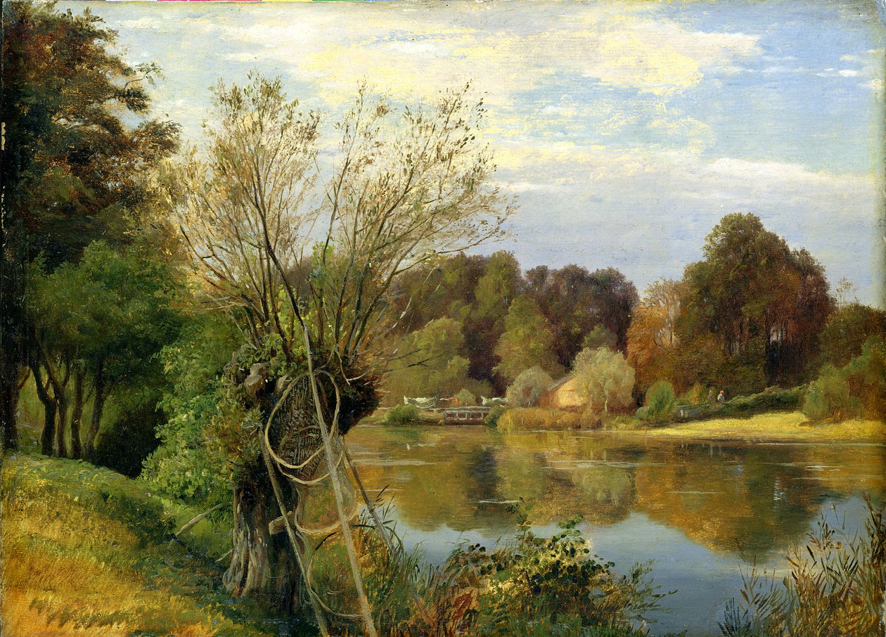 I nærheden af Aumuhle, ca. 1830 (olie på papir monteret på kort) af Adolf Vollmer