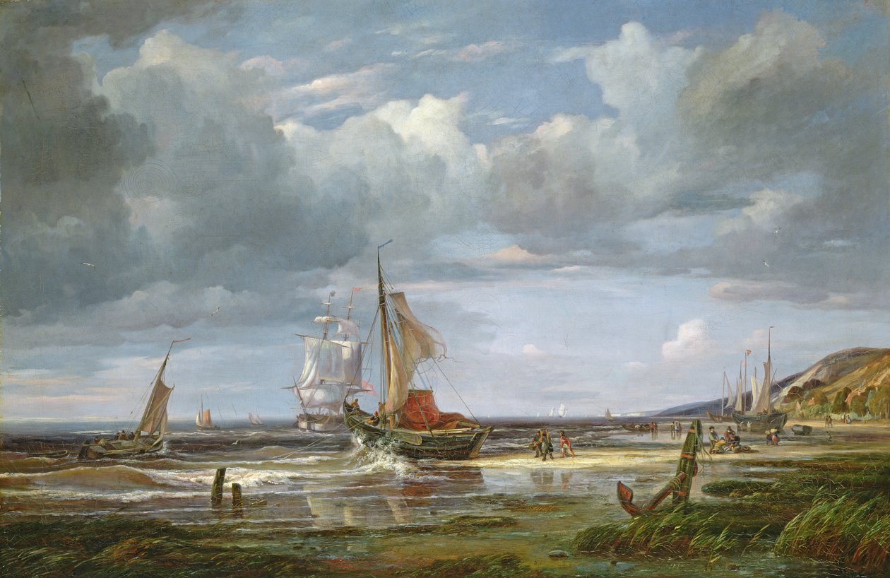 Elben ved Blankenese, 1844 af Adolf Vollmer