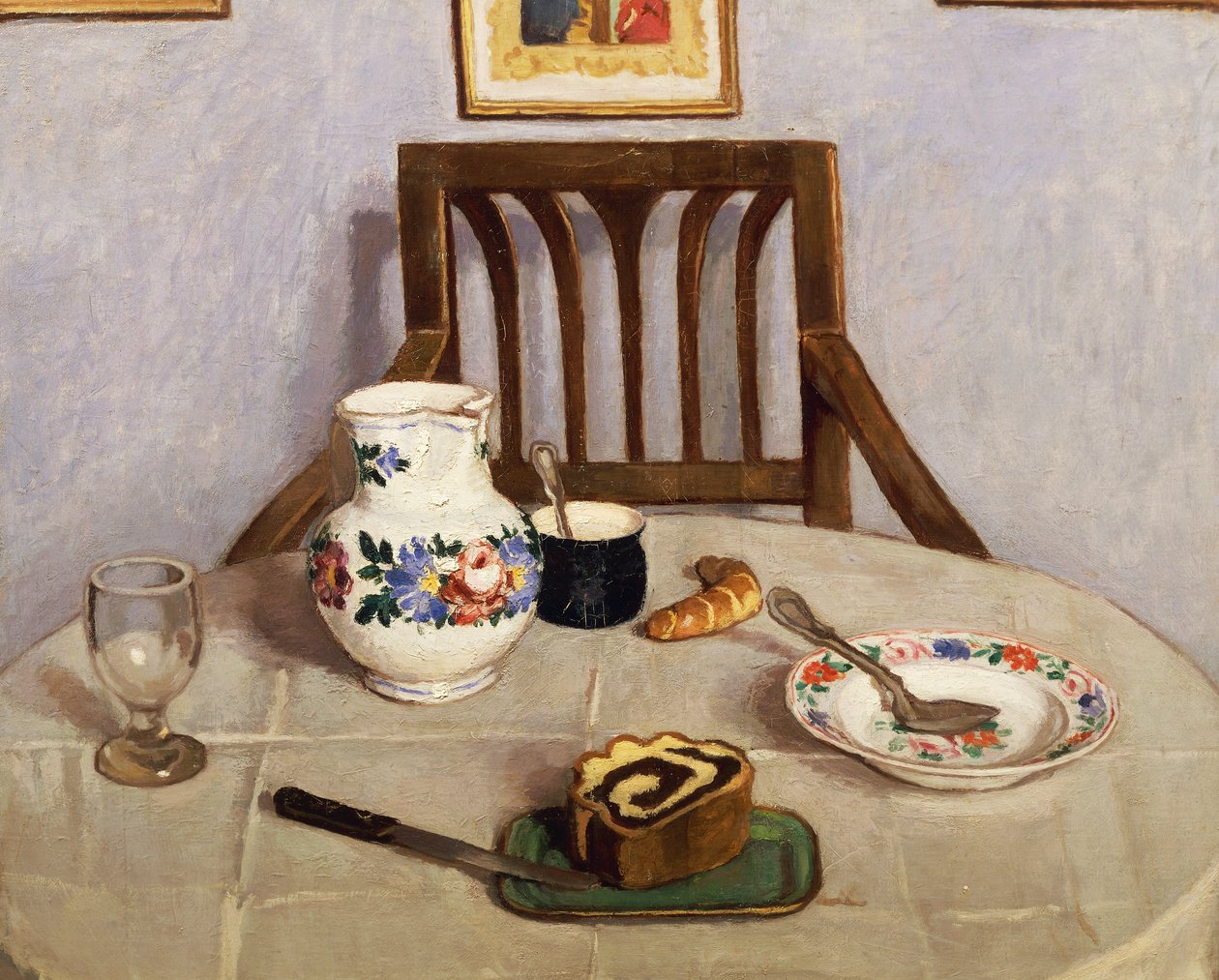 Stilleben med focaccia af Adolf Fenyes