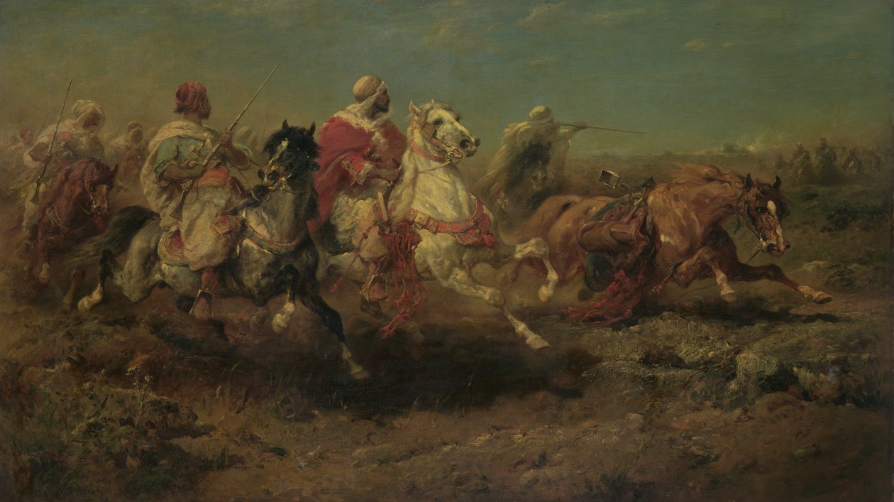 Angrebet (olie på linned) af Adolf Schreiyer