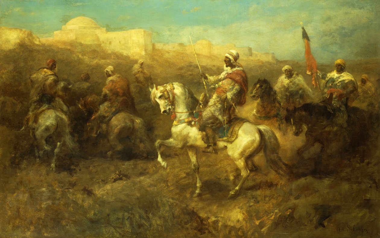 Arabiske ryttere i marts, af Adolf Schreyer