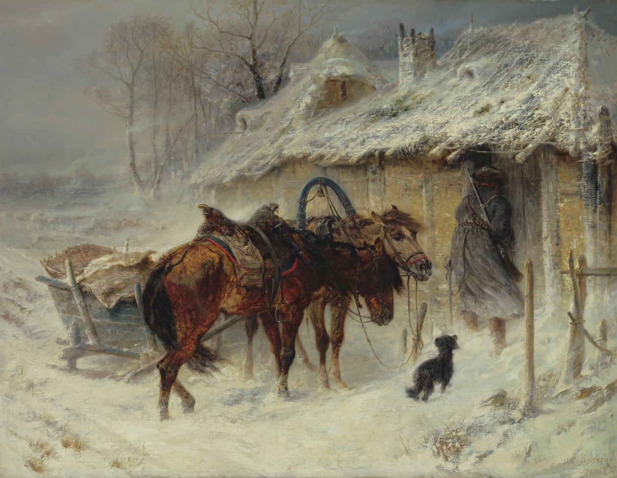 Søger efter smuglere, ca. 1867 af Adolf Schreyer