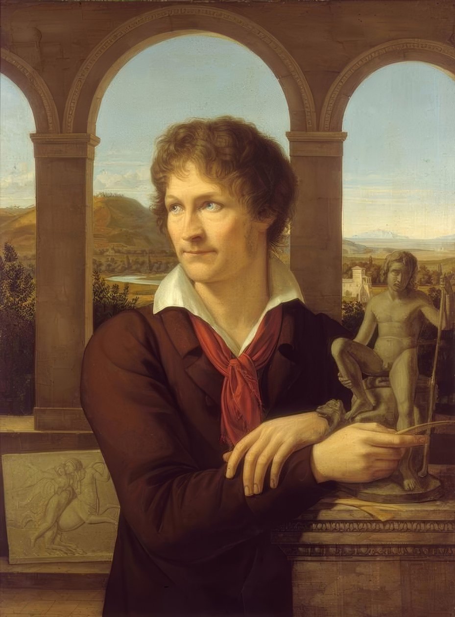 Portræt af billedhuggeren Bertel Thorvaldsen af Adolf Senff