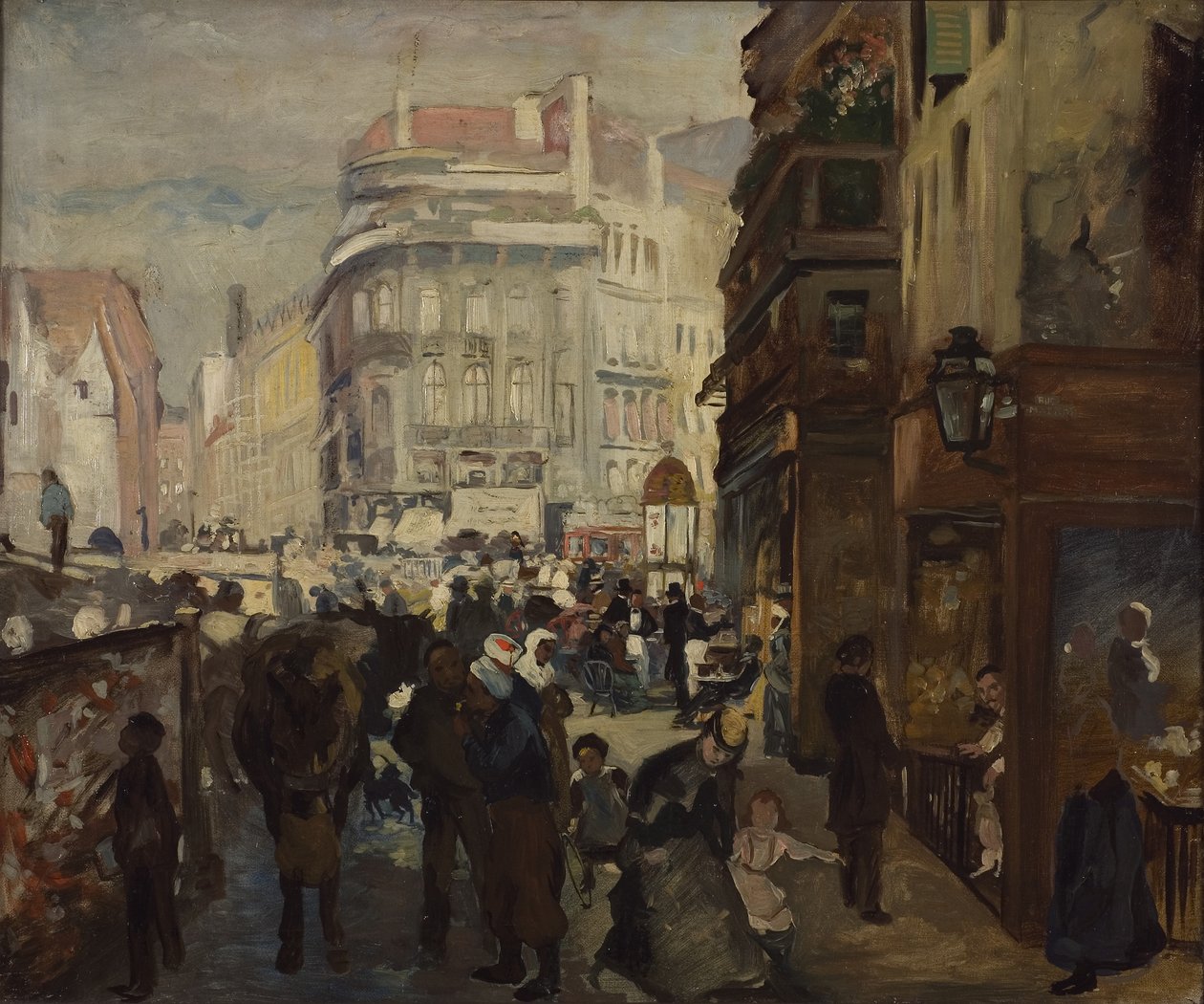 En arbejdsdag i Paris af Adolph Menzel