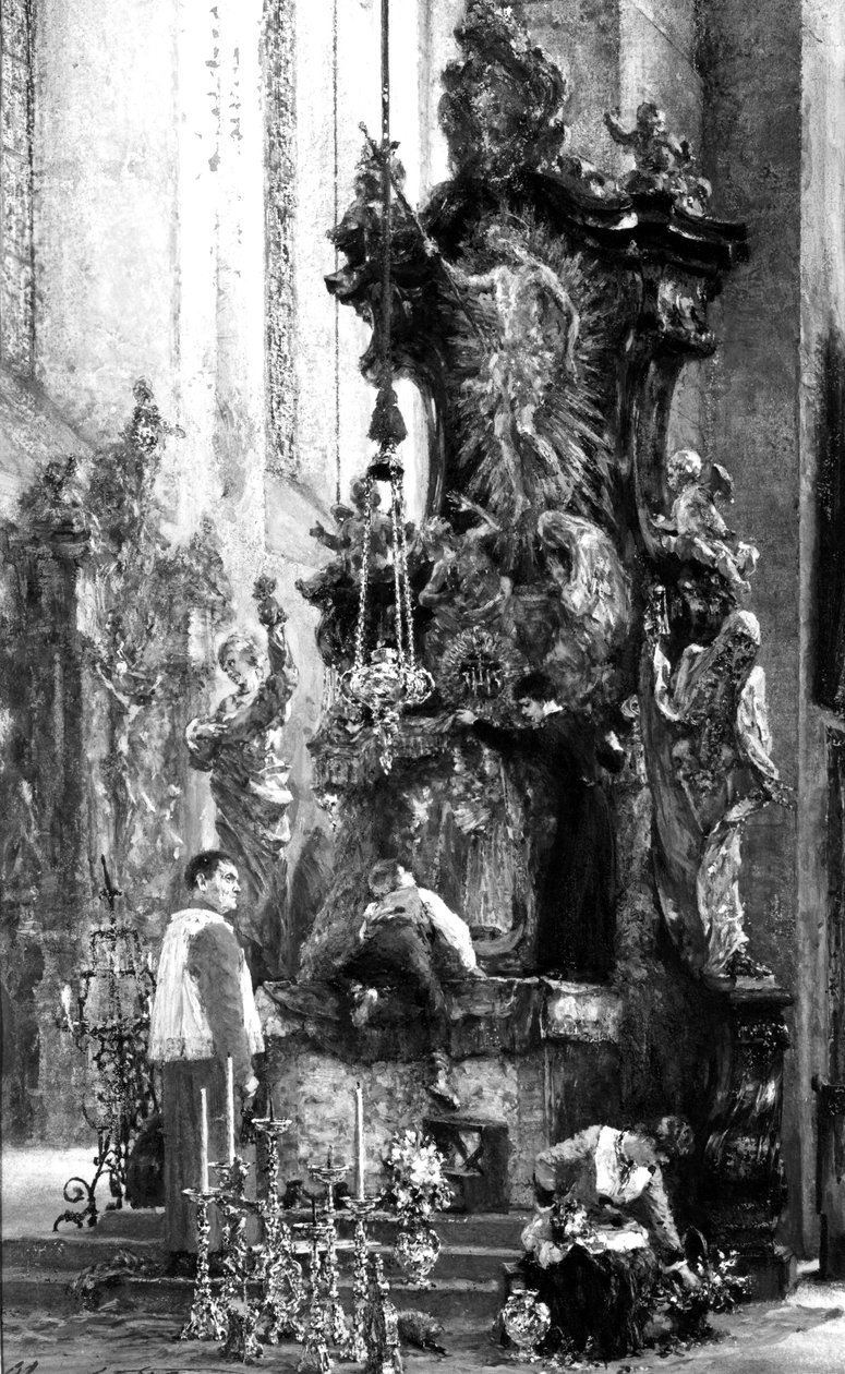 Tegning af et alter, 1885 (tegning) af Adolph Menzel