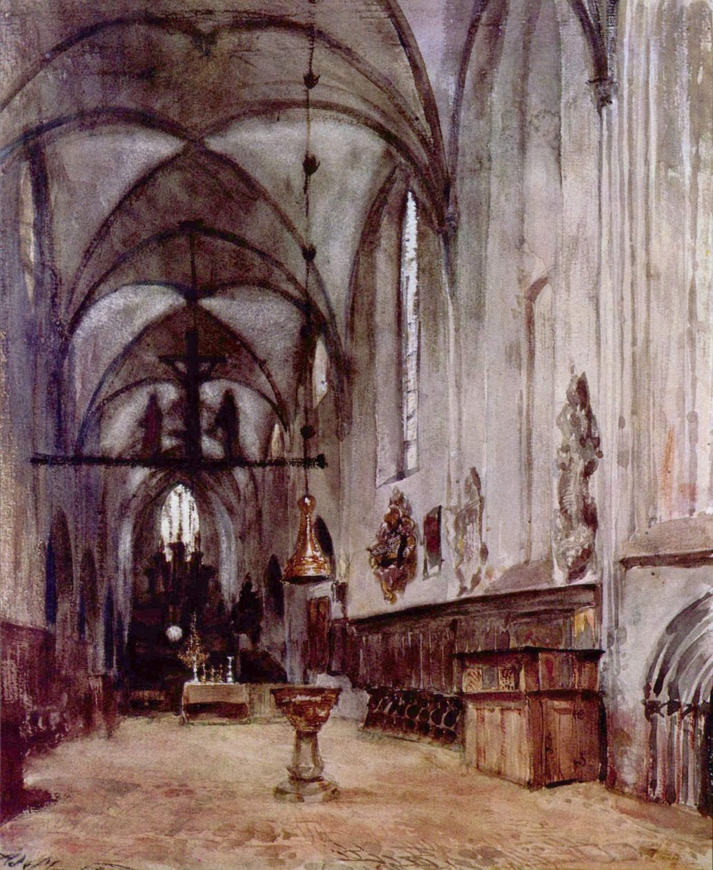 Kor i den gamle klosterkirke i Berlin af Adolph Menzel