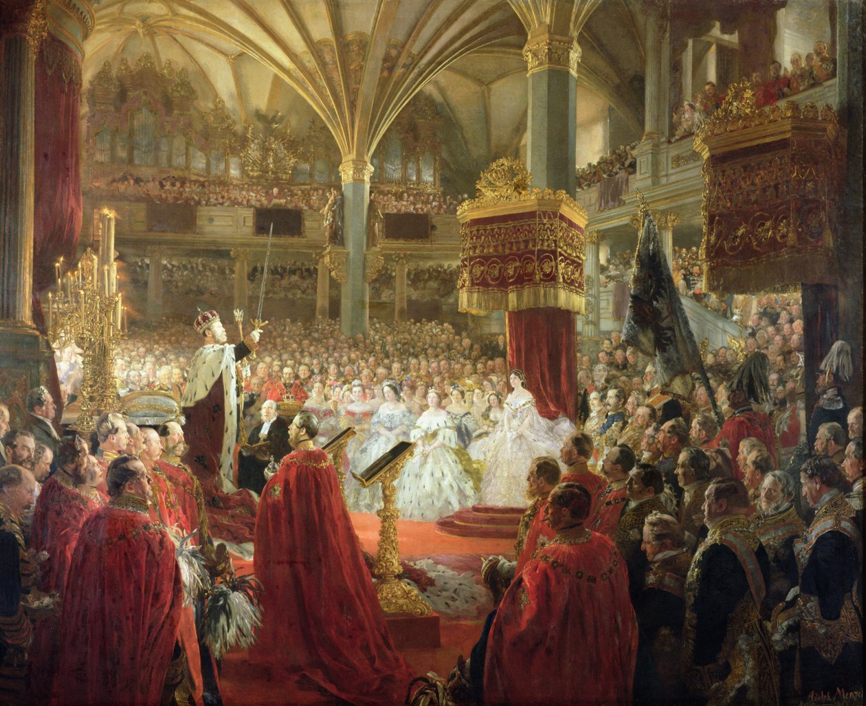Kroningen af kong Vilhelm I i Königsberg i 1861, ca. 186165 af Adolph Menzel
