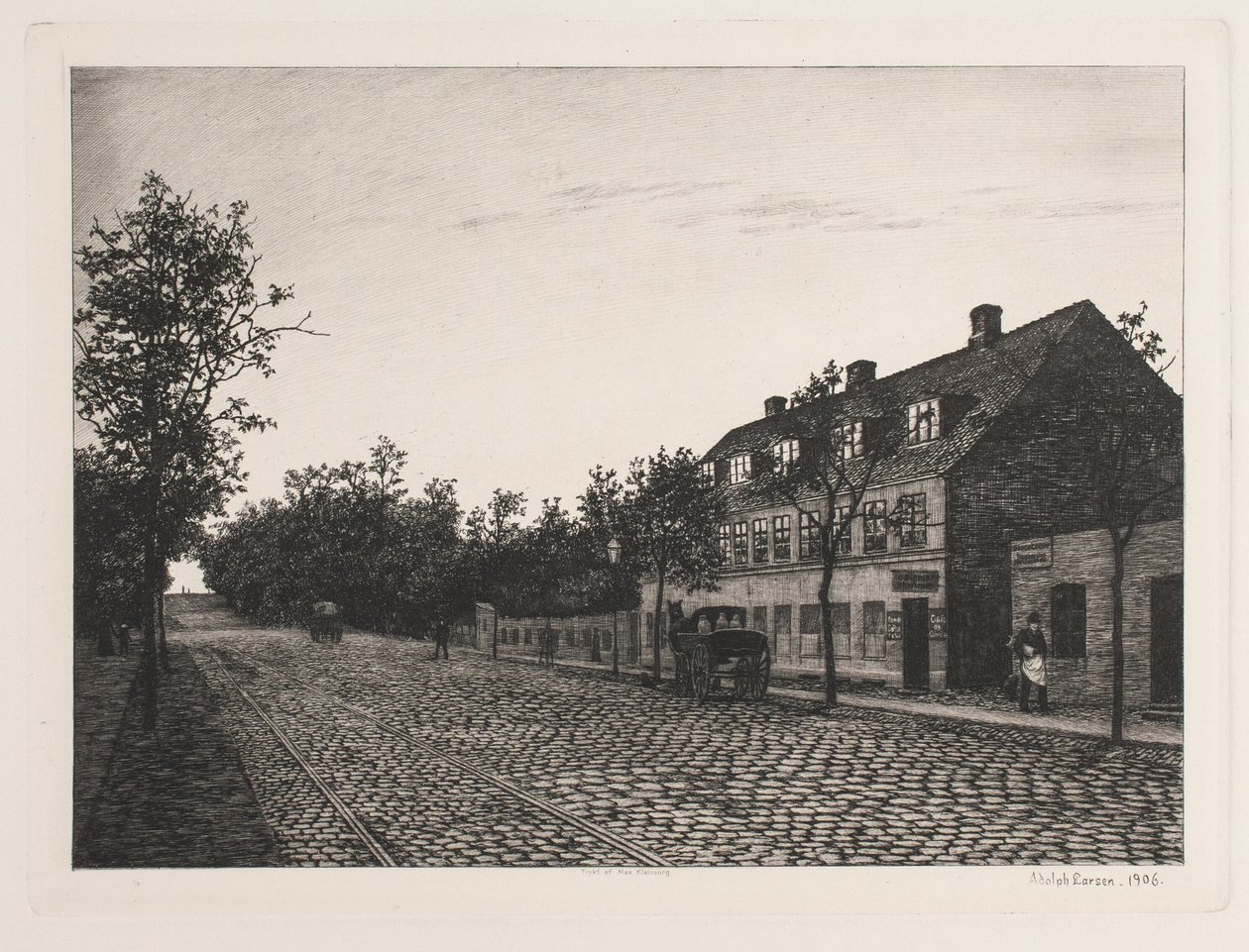 Gadeparti i en udkant af København af Adolph Larsen