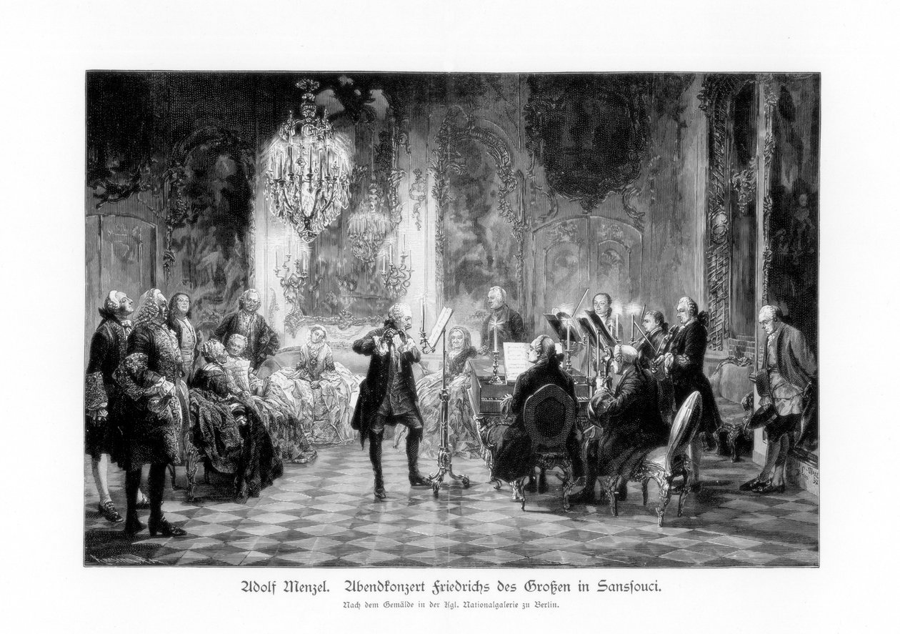 Fredrick store koncert i Sanssouci, 1852, 1900. af Adolph Menzel