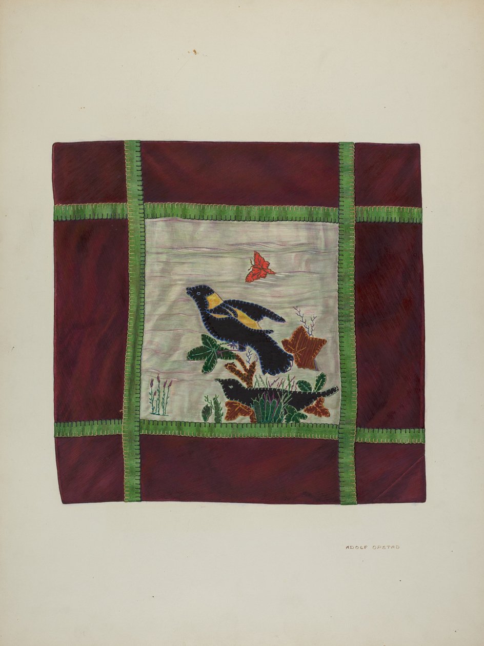 Applique Coverlet Detail, 1941. af Adolph Opstad
