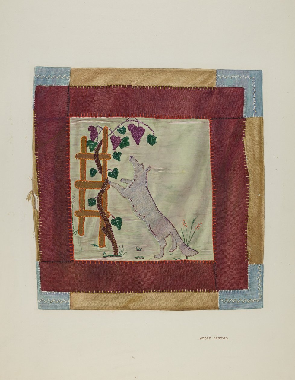 Applikation Coverlet Detail, ca. 1941. af Adolph Opstad