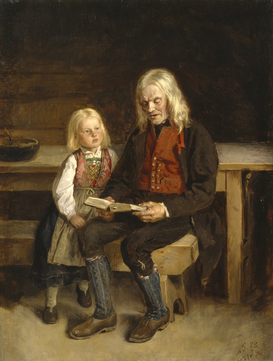 Lørdag aften bøn af Adolph Tidemand