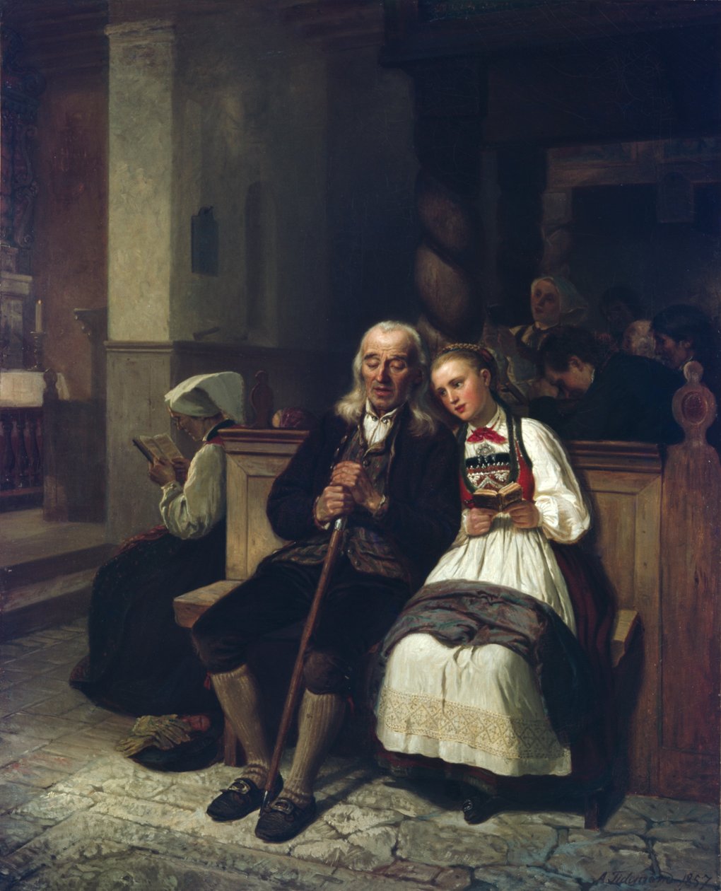 Den blinde og hans datter af Adolph Tidemand
