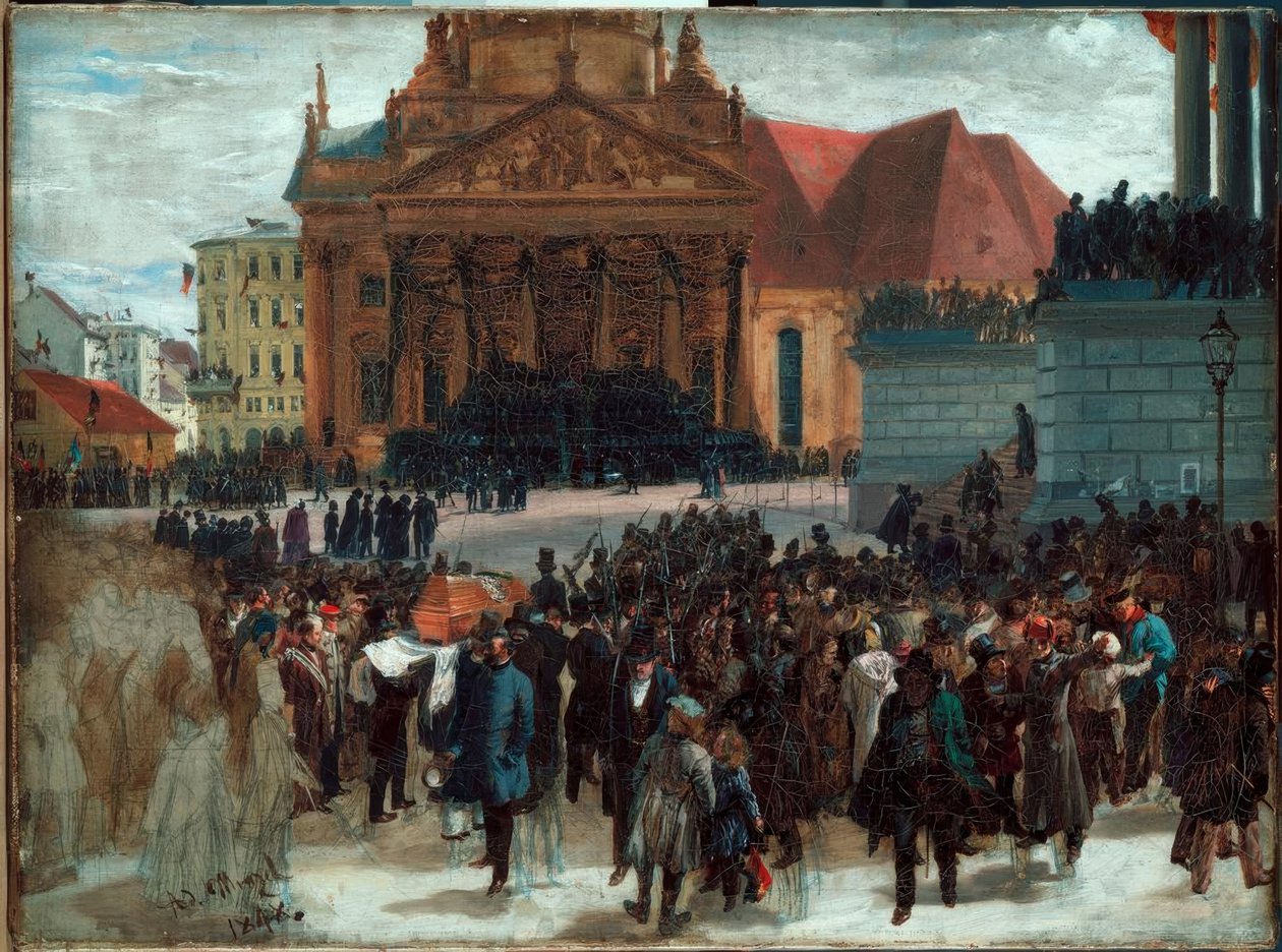 Udlægning af dem, der døde i marts af Adolph Menzel
