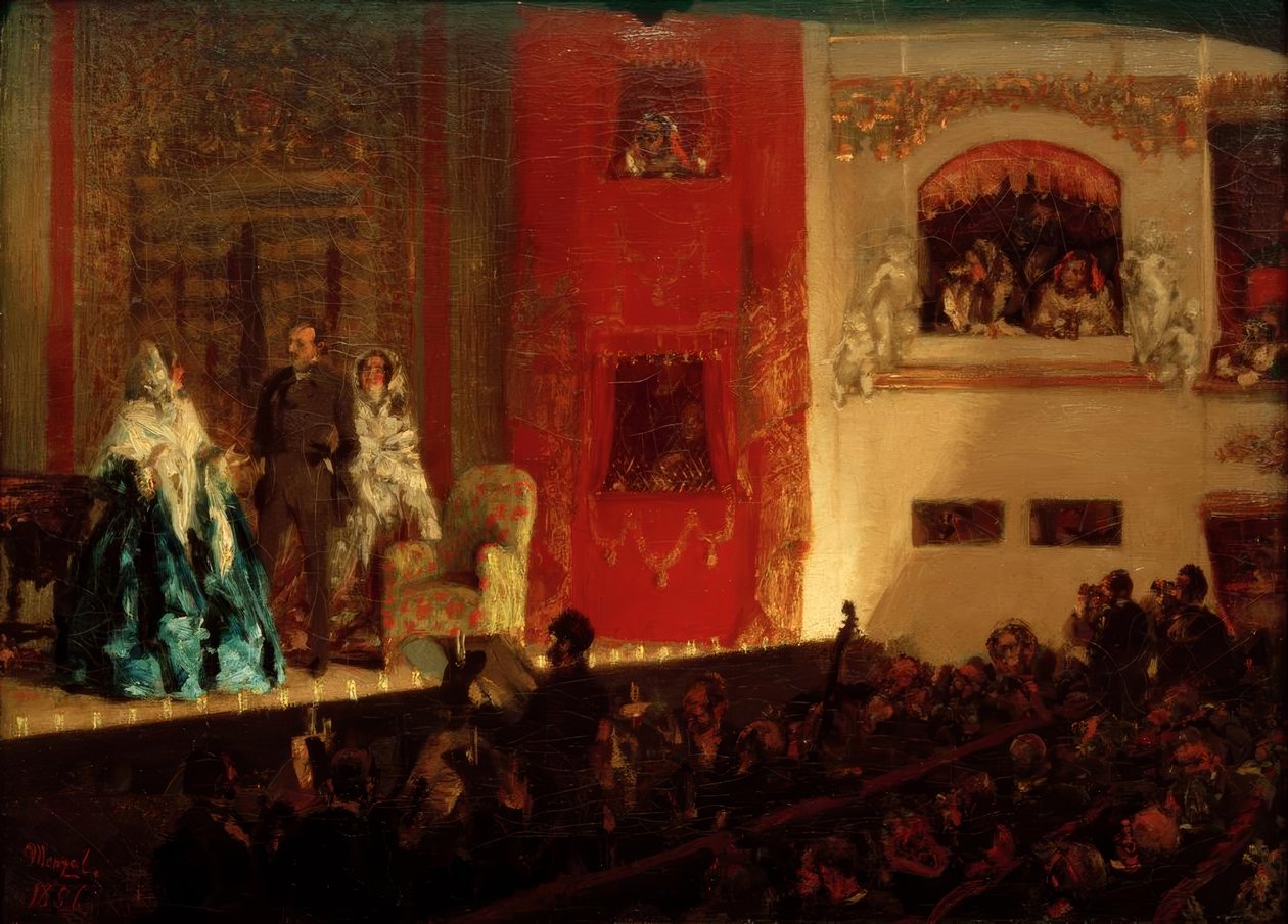 Theatre du Gymnase i Paris af Adolph Menzel